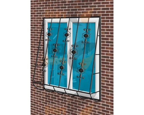 Дутая кованая решетка модель №56